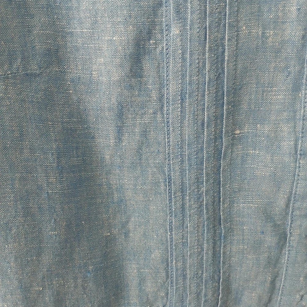 L.L. Bean Women's Size 8 Denim Button Front Knee Length Shirt Dress 100% Linen - Picture 8 of 16